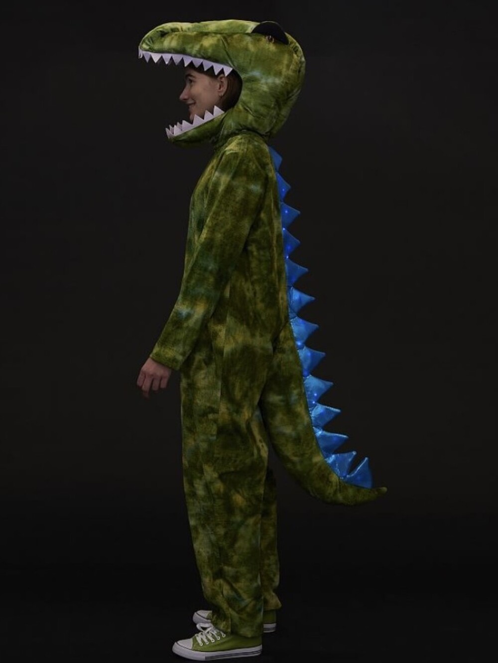 Adult Light Up T-Rex Costume Hooded One-Piece Size XS - Picture 5 of 5
